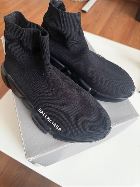 Balenciaga Shoes - Balenciaga Black Sock-Style Speed Trainer Sneakers
